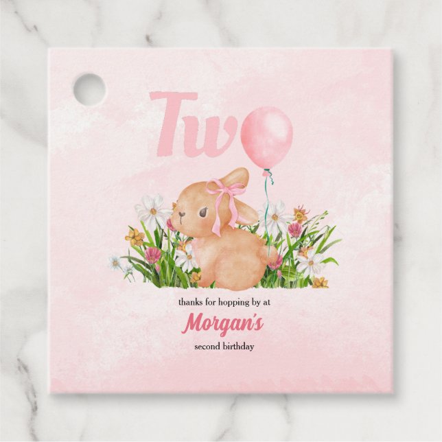 Niedliche Sonne verwandelt zwei rosa Mädchen zum z Geschenkanhänger (Vorderseite)