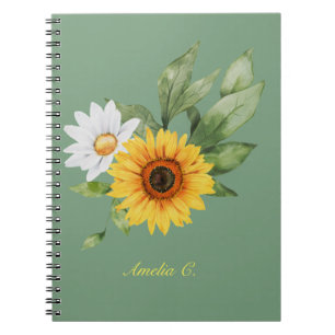 Niedliche Sonnenblume & Daisy-Notebook Notizblock