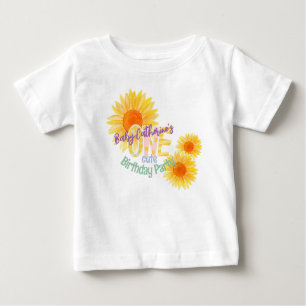 Niedliche Sonnenblume Erster Geburtstag Baby T-shirt