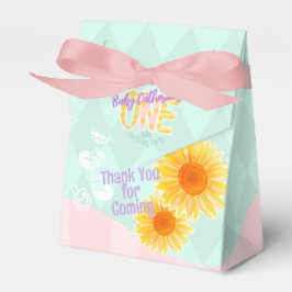 Niedliche Sonnenblume Erster Geburtstag Geschenkschachtel