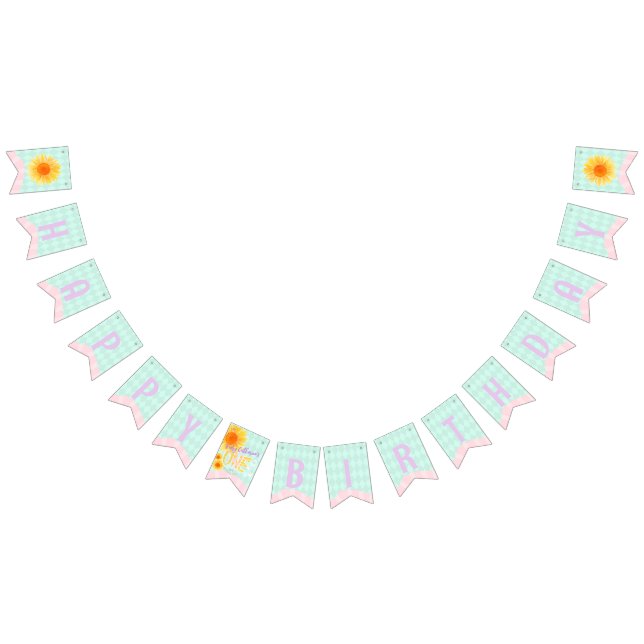 Niedliche Sonnenblume Erster Geburtstag Wimpelkette (Alle)