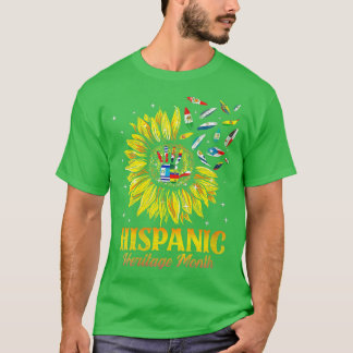 Niedliche Sonnenblume Hispanic Heritage Monat Lati T-Shirt