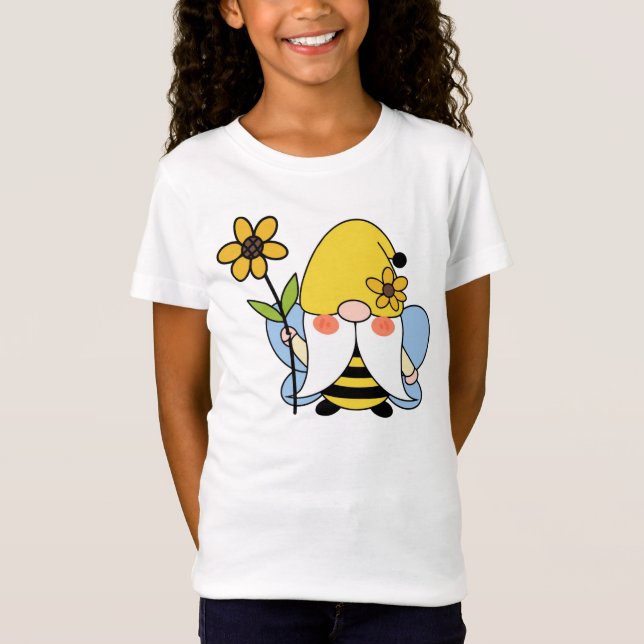 Niedliche Sonnenblume Hummel Gnome T - Shirt (Vorderseite)