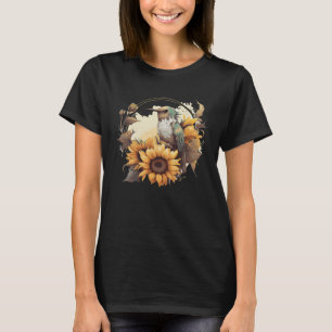 Niedliche Sonnenblume Hummingbird Ornithologin Vog T-Shirt