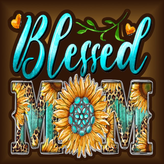 Niedliche Sonnenblume Leopard Selige Mama T-Shirt (Von Creator hochgeladen)