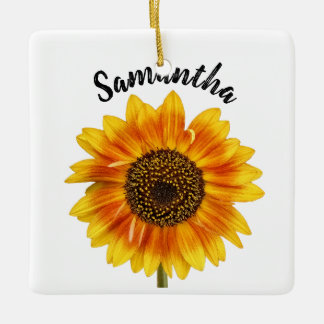 Niedliche Sonnenblume Personalisiert Keramikornament