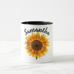 Niedliche Sonnenblume Personalisiert Tasse