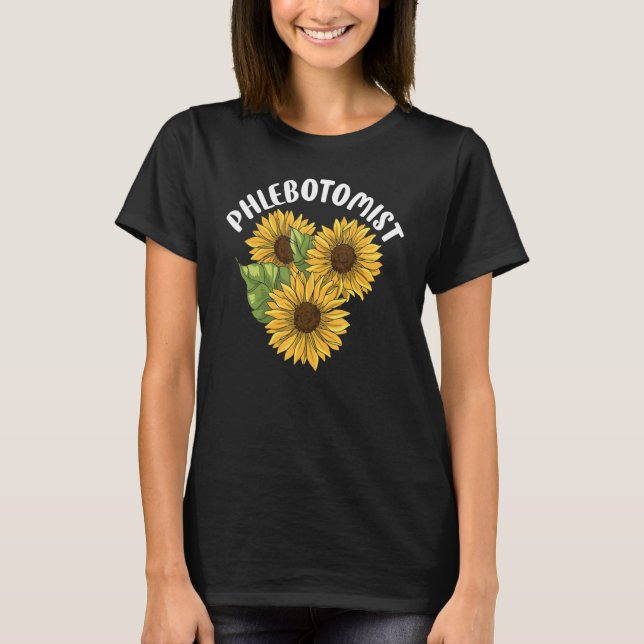 Niedliche Sonnenblume Phlebotomist Phlebotomie Män T-Shirt (Vorderseite)