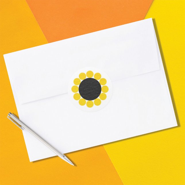 Niedliche Sonnenblume Runder Aufkleber (Von Creator hochgeladen)