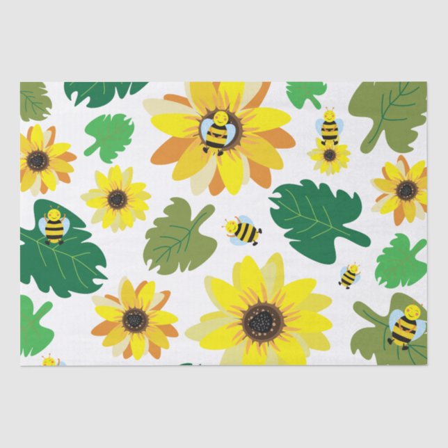 Niedliche Sonnenblume Seidenpapier (Vorderseite)