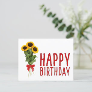 Niedliche Sonnenblumen botanische Blume Geburtstag Postkarte