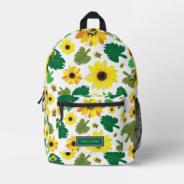 Niedliche Sonnenblumenbeutel Bedruckter Rucksack (Vorderseite)