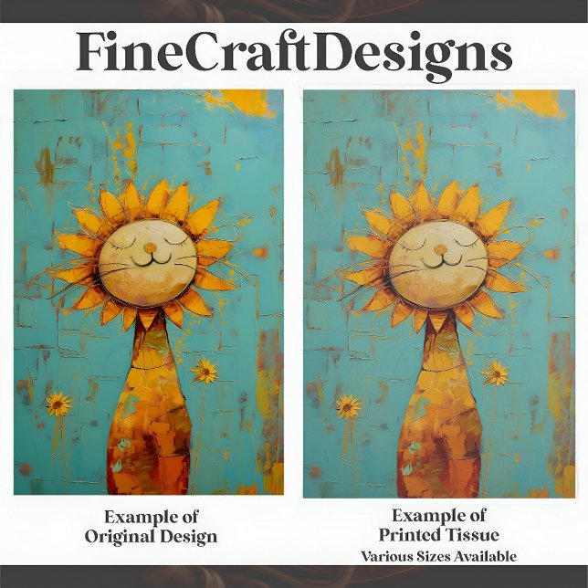 Niedliche Sonnenblumenkatze, die das Sonnenanstric Seidenpapier (Von Creator hochgeladen)