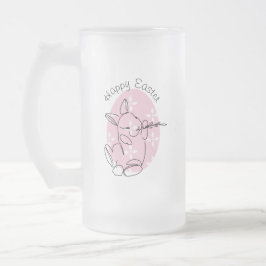 Niedliche Sonnenstrahlen Art Pink Eier Frühling Mattglas Bierglas