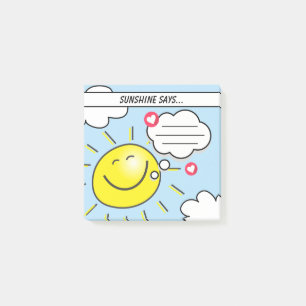 Niedliche Sonnenstrahlen füllen die blanke Kinderb Post-it Klebezettel