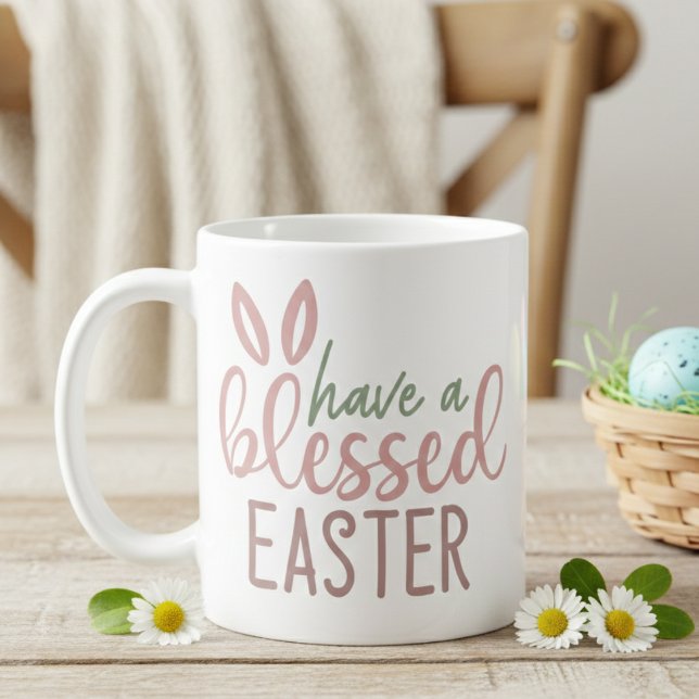 Niedliche Sonnenstrahlen haben ein gesegnetes Oste Kaffeetasse (Cute Bunny Ears Have a Blessed Easter Coffee Mug)