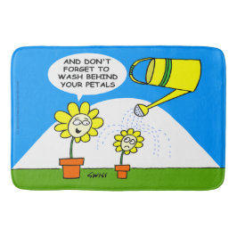 Niedliche sonnige Blume & Sprinkling Kann Cartoon Badematte