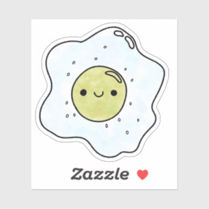 Niedliche, sonnige Seite auf Ei Aufkleber