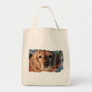 Niedliche Spaniel-Lebensmittelgeschäft-Tasche Tragetasche