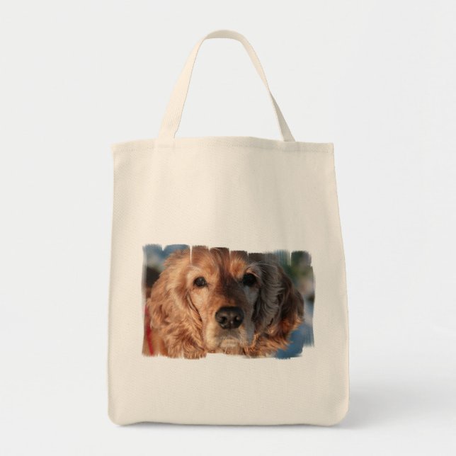 Niedliche Spaniel-Lebensmittelgeschäft-Tasche Tragetasche (Vorne)