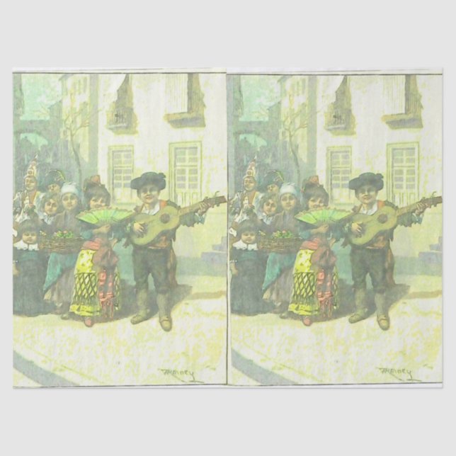 Niedliche Spanische Motif-Decodierung und Geschenk Seidenpapier (Vorderseite)