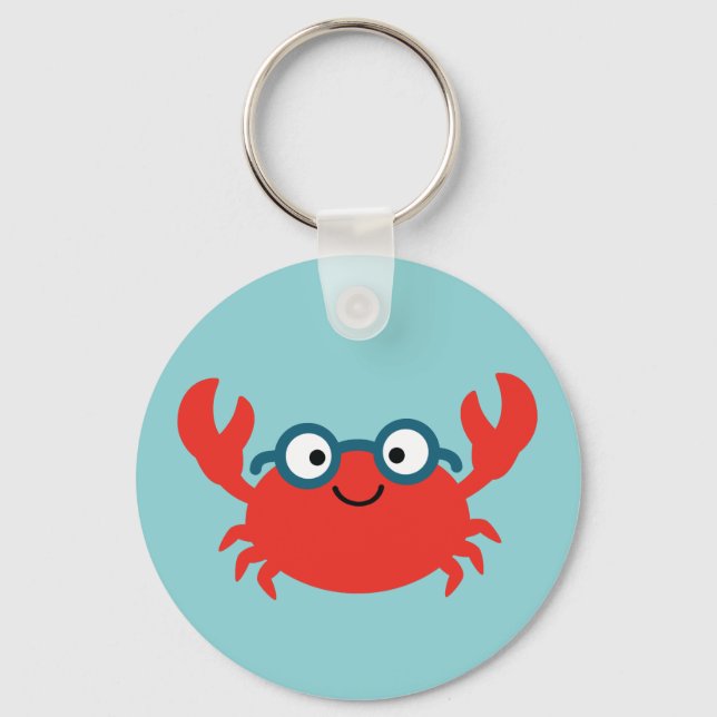 Niedliche Specky Crab Illustration Schlüsselanhänger (Vorderseite)