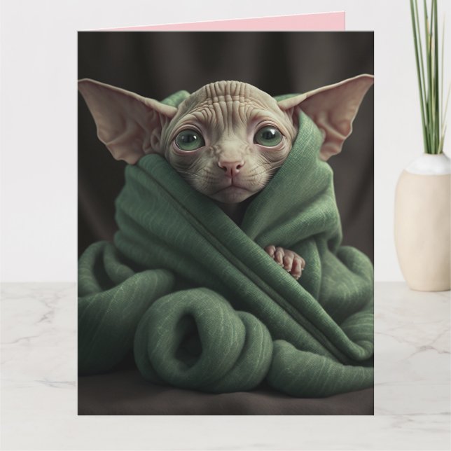 NIEDLICHE SPHYNX HAIRLESS CAT BIG VALENTINE DAYCAR KARTE (Vorderseite)