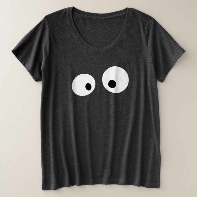 niedliche, spielerische, freundlich weiße Augen mi Große Größe T-Shirt (Design vorne)