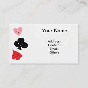 Niedliche Spielkarte-Anzüge Visitenkarte