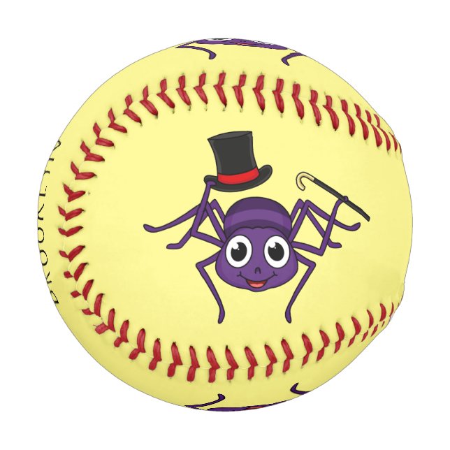 Niedliche Spinne im Cartoon oben Baseball (Vorderseite Links)