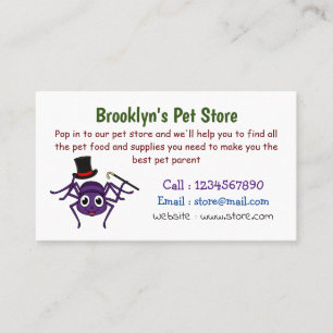 Niedliche Spinne im Cartoon oben Visitenkarte