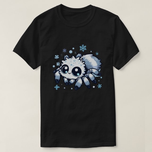 Niedliche Spinne in Schneeflocken T-Shirt (Design vorne)