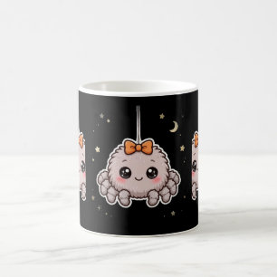 Niedliche Spinne mit Schleife Halloween-Kaffeetass Kaffeetasse