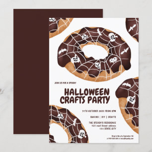 Niedliche Spinnenspinne spuky donuts Halloween Han Einladung