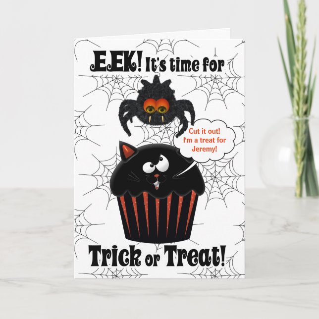 Niedliche Spione und Cupcake Custom Halloween Karte (Vorderseite)