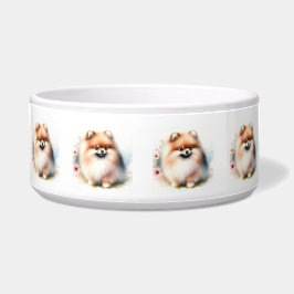 Niedliche Spitz-Aquarelldarstellung Napf