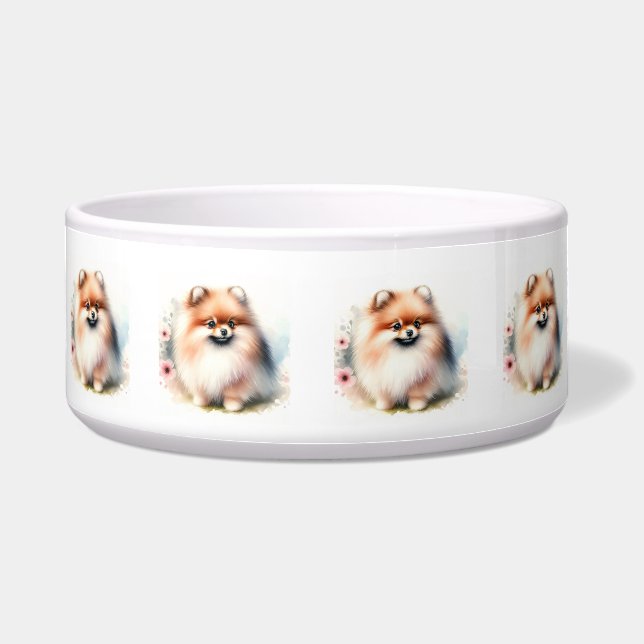 Niedliche Spitz-Aquarelldarstellung Napf (Vorderseite)