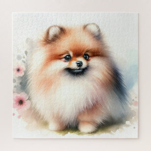 Niedliche Spitz-Aquarelldarstellung Puzzle