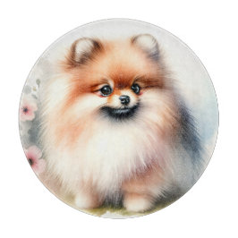 Niedliche Spitz-Aquarelldarstellung Schneidebrett