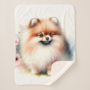 Niedliche Spitz-Aquarelldarstellung Sherpadecke