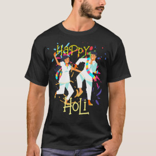 Niedliche Splash Couple spielend Holi T-Shirt