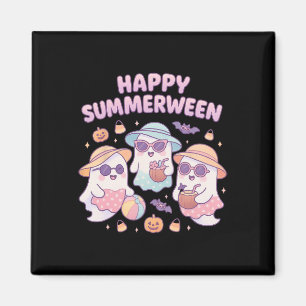 Niedliche Spookie Summerween Geister mit Sonnenunt Magnet