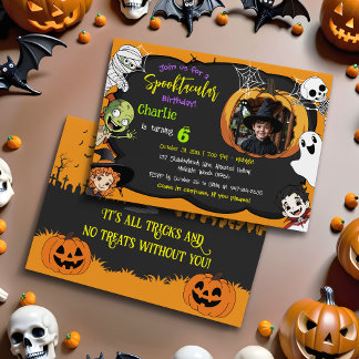 Niedliche Spooktacular Halloween Monster Foto Gebu Einladung