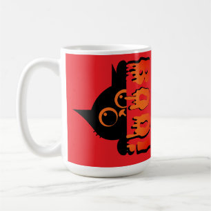 Niedliche Spooky Cat mit "Boo" : Halloween Cat Des Kaffeetasse