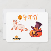 Niedliche Spooky Dog Ghost & Pumpkin Halloween Des
