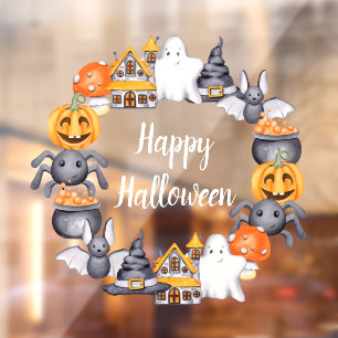 Niedliche Spooky Illustration glücklich Halloween Fensteraufkleber