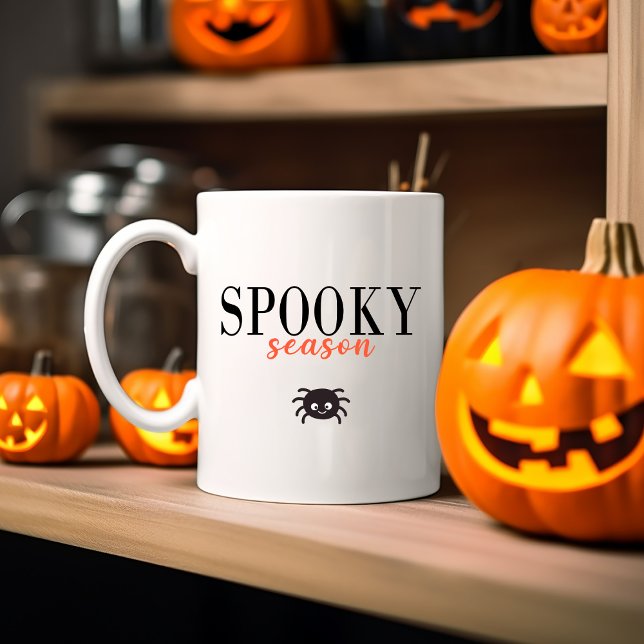 Niedliche Spooky Season Halloween Spider Zweifarbige Tasse (Von Creator hochgeladen)
