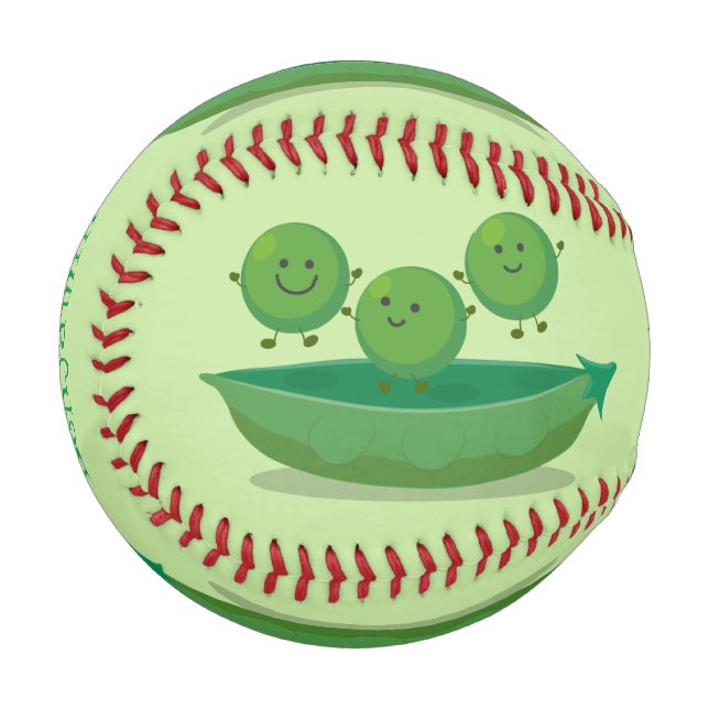 Niedliche Springererbsen in der Darstellung des Ca Baseball (Vorderseite Links)