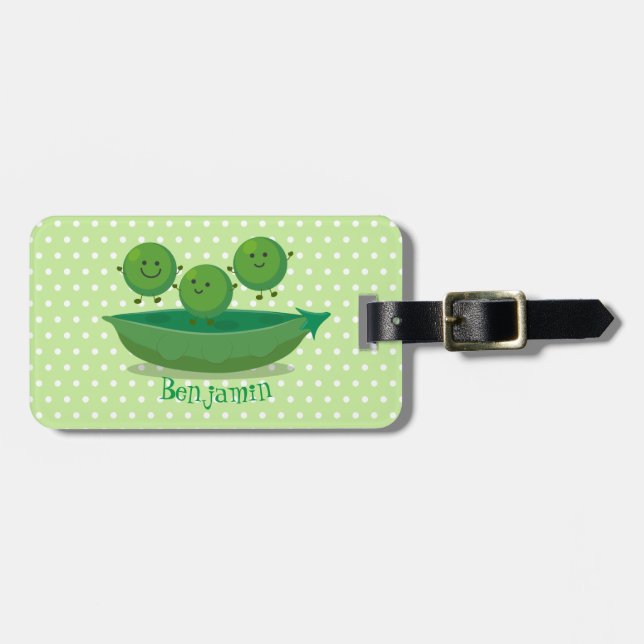 Niedliche Springererbsen in der Darstellung des Ca Gepäckanhänger (Vorderseite horizontal)