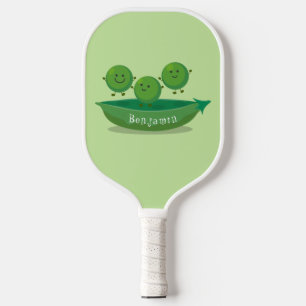 Niedliche Springererbsen in der Darstellung des Ca Pickleball Schläger